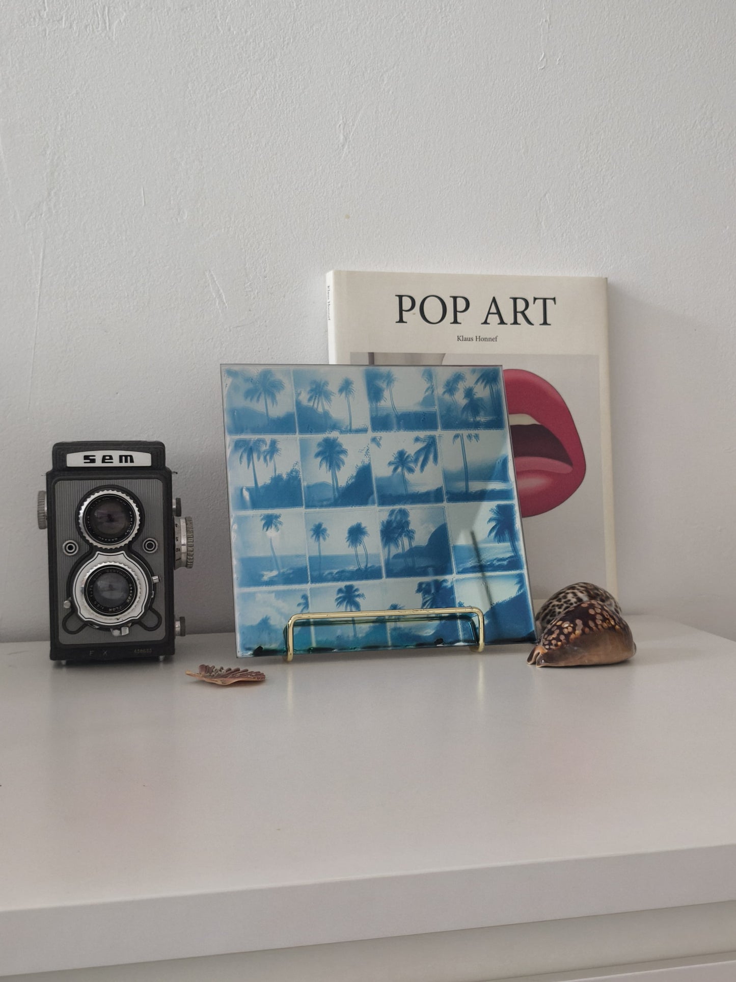 My First Cyanotype On Glass Mirror