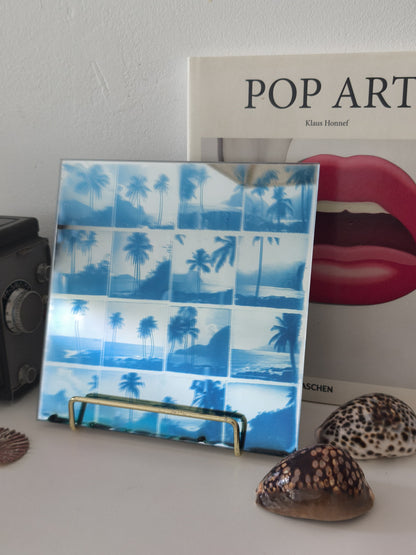 My First Cyanotype On Glass Mirror