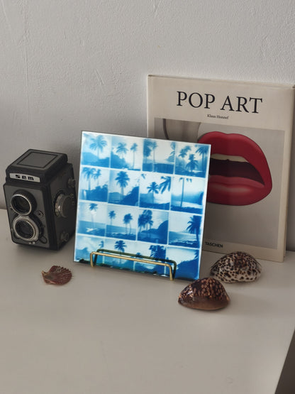 My First Cyanotype On Glass Mirror